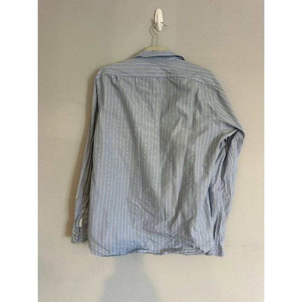 J.Crew Men's Slim Fit Striped Button Down Shirt Medium Blue Green Preppy Cotton